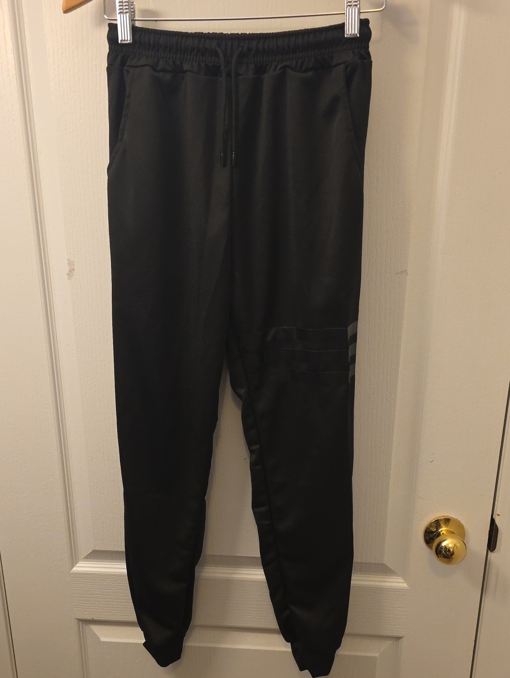 Men's Black Jogger Pants - Elastic Waist, Drawstring